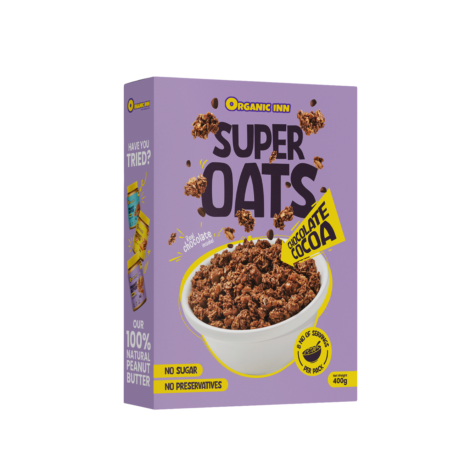 Organic Inn Chocolate Cocoa Super Oats (400g) - Healthy Breakfast Pakistan.