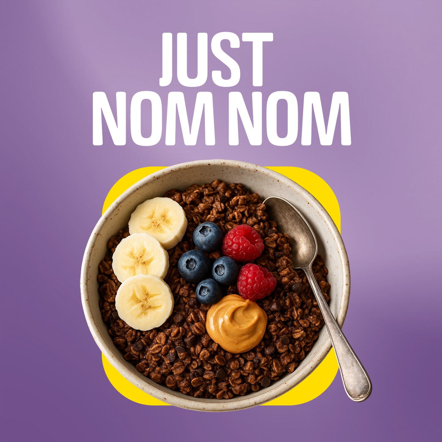 Healthy breakfast bowl with Chocolate Cocoa Oats and Fresh Fruits