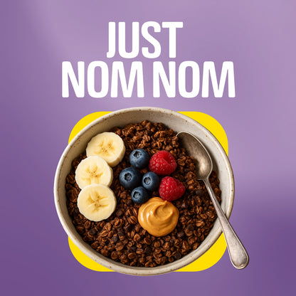 Healthy breakfast bowl with Chocolate Cocoa Oats and Fresh Fruits