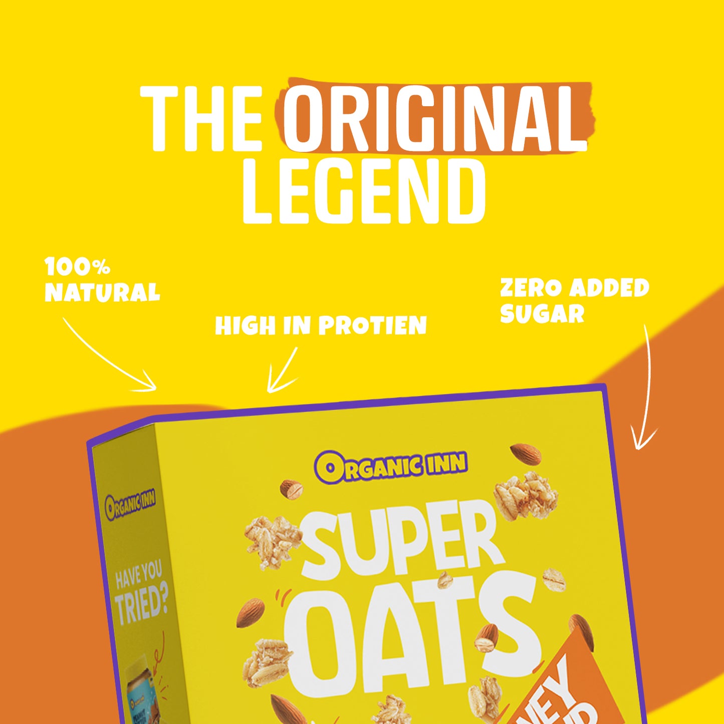 Organic Inn Super Oats Honey Almond packaging