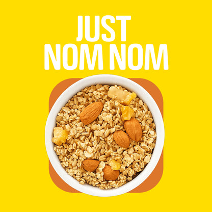 Healthy breakfast bowl with Honey Almond Oats and Fresh Fruits