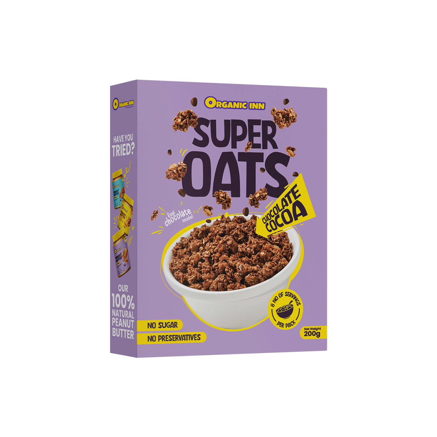 Organic Inn Chocolate Cocoa Super Oats (200g) - Healthy Breakfast Pakistan.