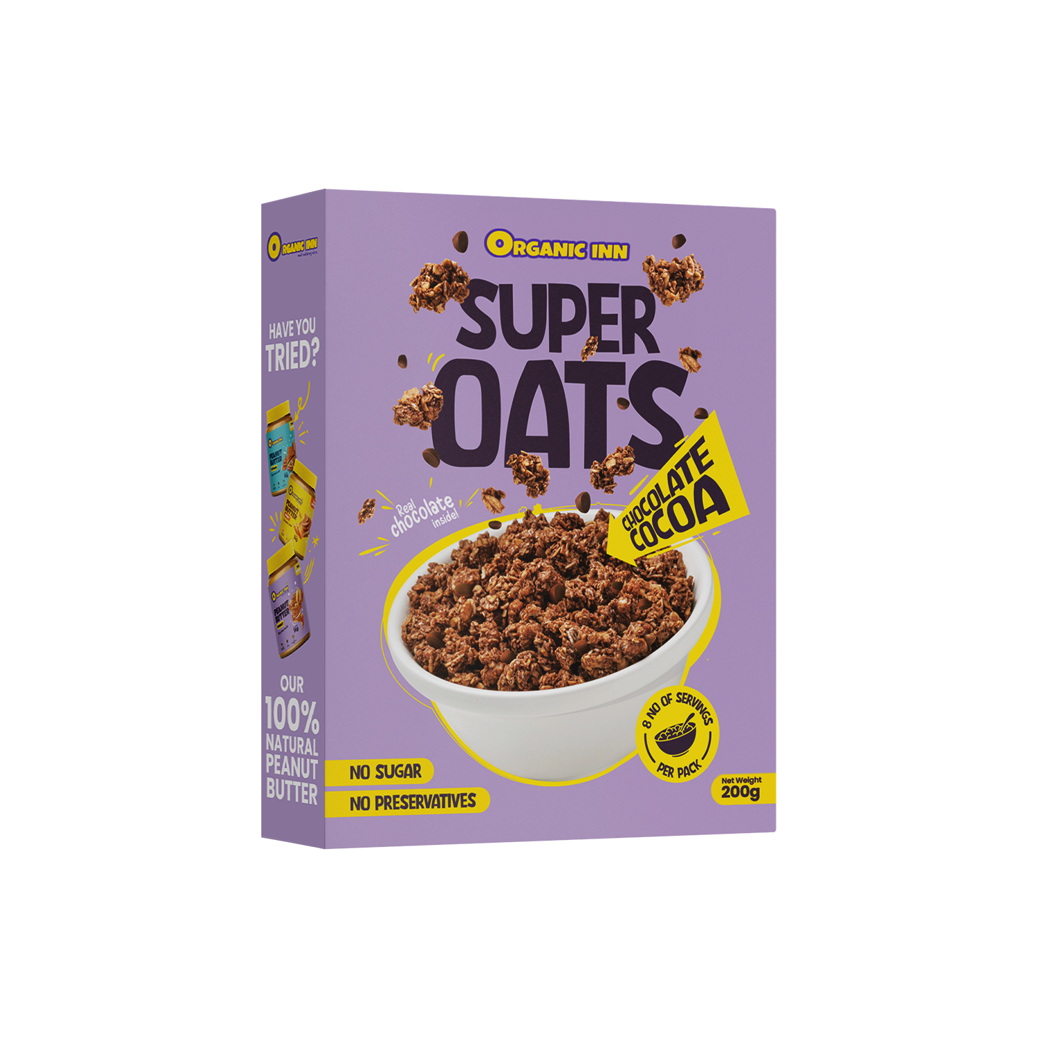 Organic Inn Chocolate Cocoa Super Oats (200g) - Healthy Breakfast Pakistan.
